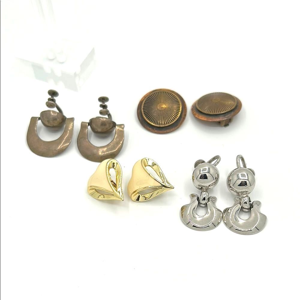 Mixed Metal Vintage Earrings Set